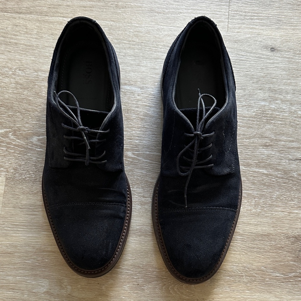 Hugo Boss Black Suede Oxfords